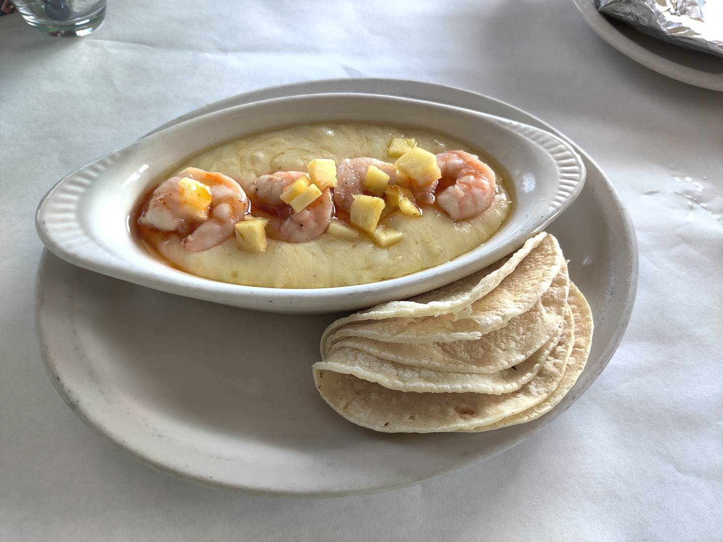 Queso con camarones at Lupita's Cocina in St. Charles.