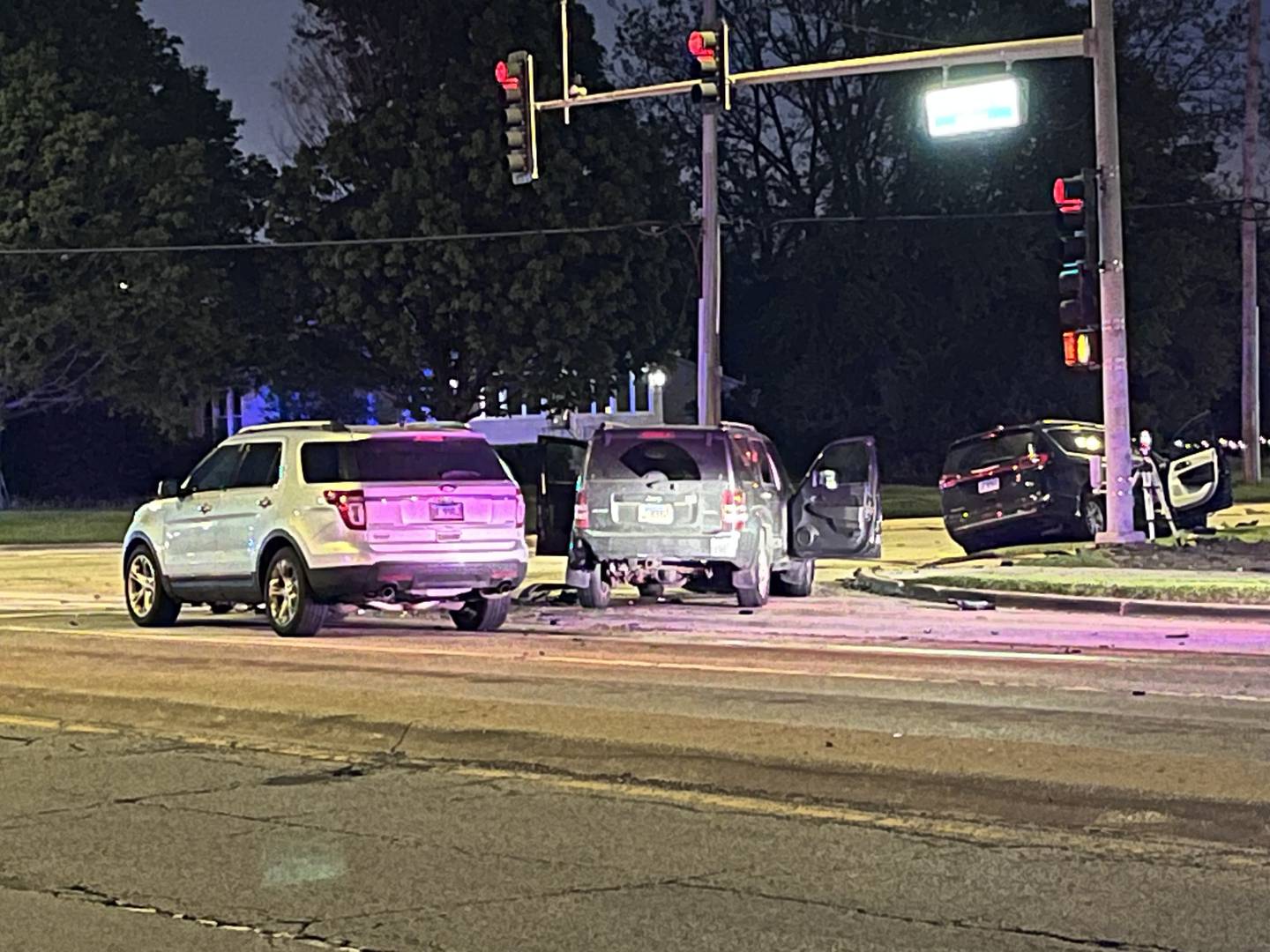 The scene of a multi-vehicle crash on Tuesday, May 5, at the intersection of Essington Road and Black Road in Joliet. A 73-year-old driver died following the crash.