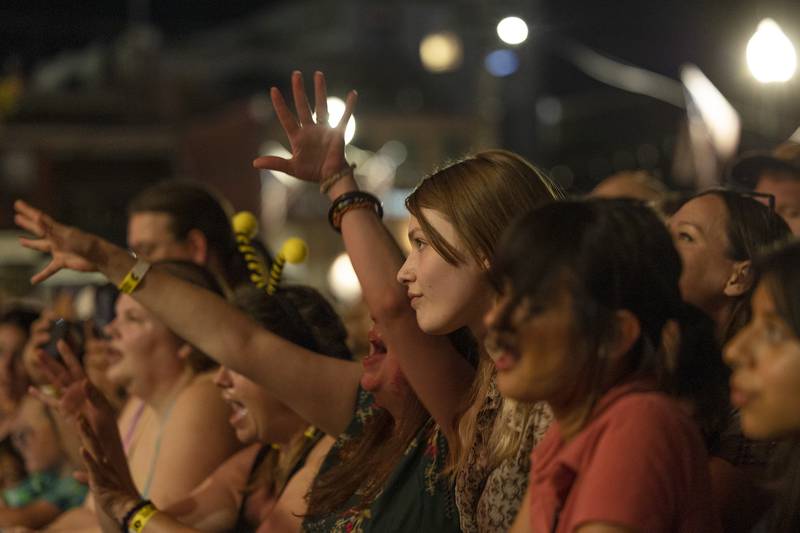 Blind Melon fans listen intently Thursday, July 3, 2025, as the popular 90’s band takes the main stage in Dixon. The crowds were deep with current and nostalgic fans enjoying their hard, often psychedelic brand of music.