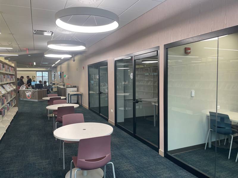 New seating and study rooms are part of $6 million renovation of the Algonquin Area Public Library's Eastgate Branch, which reopened Jan. 6, 2025.