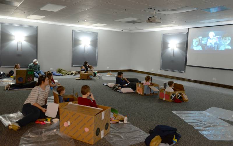 The Park District of La Grange hosted a Drive In Movie night playing the movie Spies in Disguise Friday, Feb 23, 2024.
