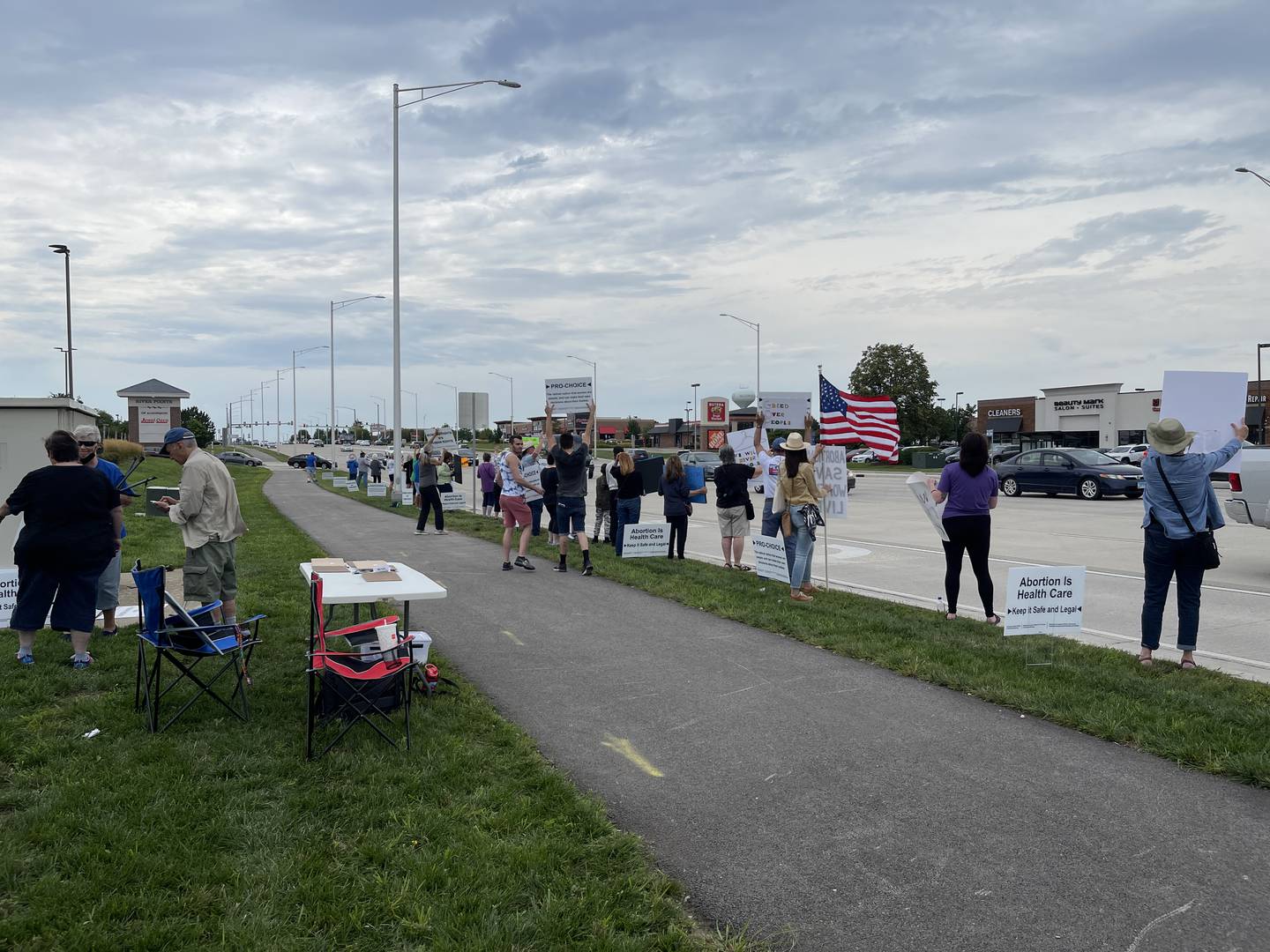 A pro-choice rally in Algonquin Saturday, Aug. 13, 2022, drew more than 50 people.