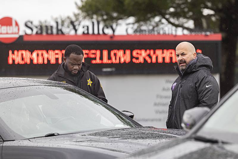 Sauk Valley Police Academy director Jason LaMendola runs a recruit through accident training Tuesday, March 26, 2024 at the college.
