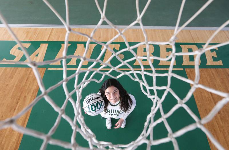 St. Bede's Ali Bosnich is the 2023-2024 girls basketball player of the year on Monday, March 11, 2024 at Abbot Vincent Gymnasium.