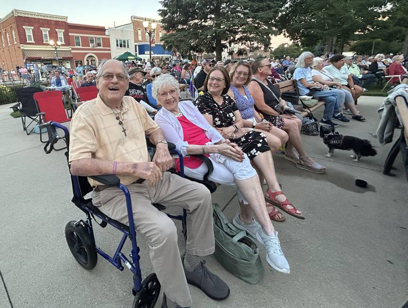 An estimated crowd of 1,000 attended the Jonny Lyons and the Pride concert at the Mt Morris Jamboree on Friday, June 27, 2025. The concert was sponsored by William and Beverly Burkardt Family Foundation NFP.. Bill and Bev are pictured here enjoying the music.