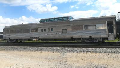 The Silver View vintage dome car arrived at the Oregon Depot on Aug. 22, 2022.