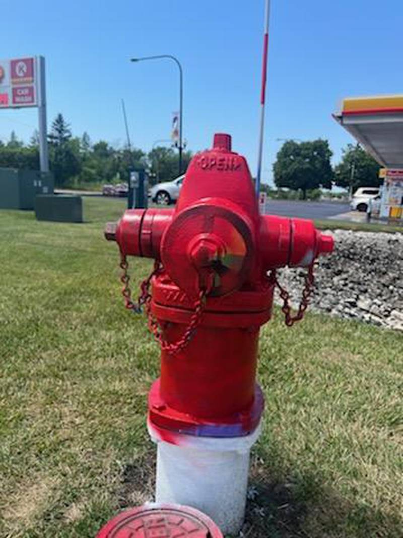 Someone covered the pride and transgender-painted fire hydrant with red paint on July 23. It was the third act of vandalism directed at the hydrant. Artist Chrissy Swanson painted it to represent inclusivity as part of the city’s Art on Fire program. Swanson repainted it Saturday night.