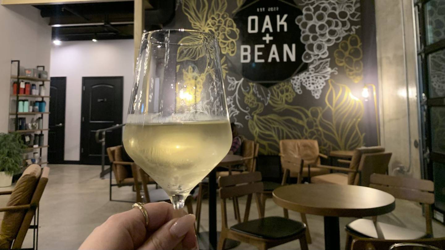 Oak + Bean provides a trendy atmosphere in the evenings, making it a great place to stop for drinks before dinner reservations in downtown Oswego.