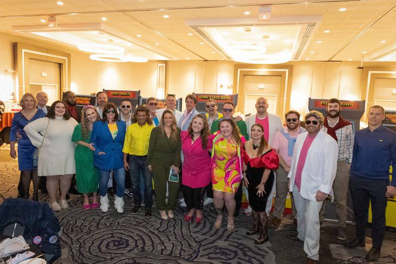 Revelers celebrate an earlier era at the McHenry Area Chamber's 2024 Gala, "Boombox Ball: A Totally Tubular '80s Party," on Jan. 27.