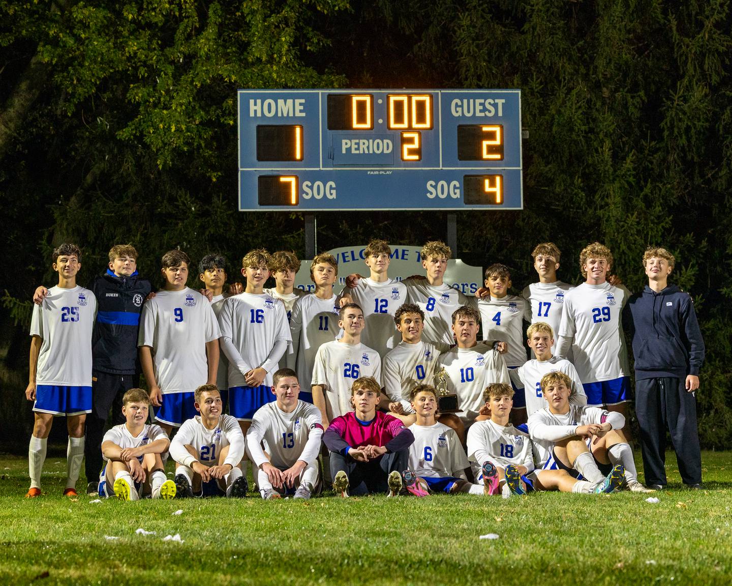 Players of Hinckley-Big Rock pose for photo after winning the Little Ten Conference Championship match against Somonauk/Leland/Newark on Thursday, Oct. 9, 2025 at Hinckley-Big Rock School in Hinckley.