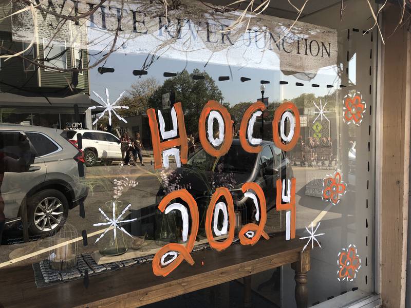 "Hoco 2024" is painted on the White River Junction window in McHenry Oct. 6, 2024.