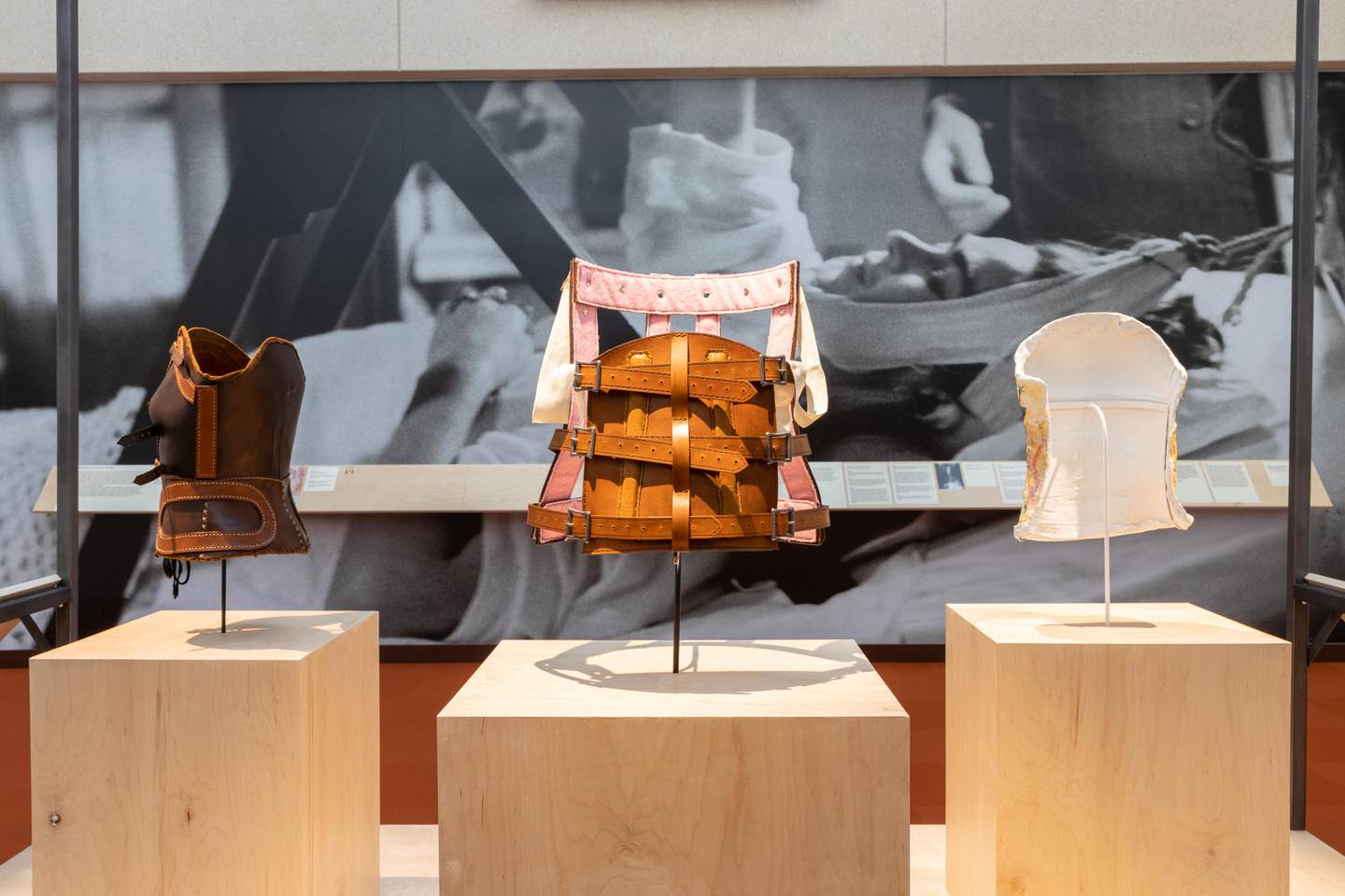 Replicas of the medical corsets worn by Frida Kahlo.