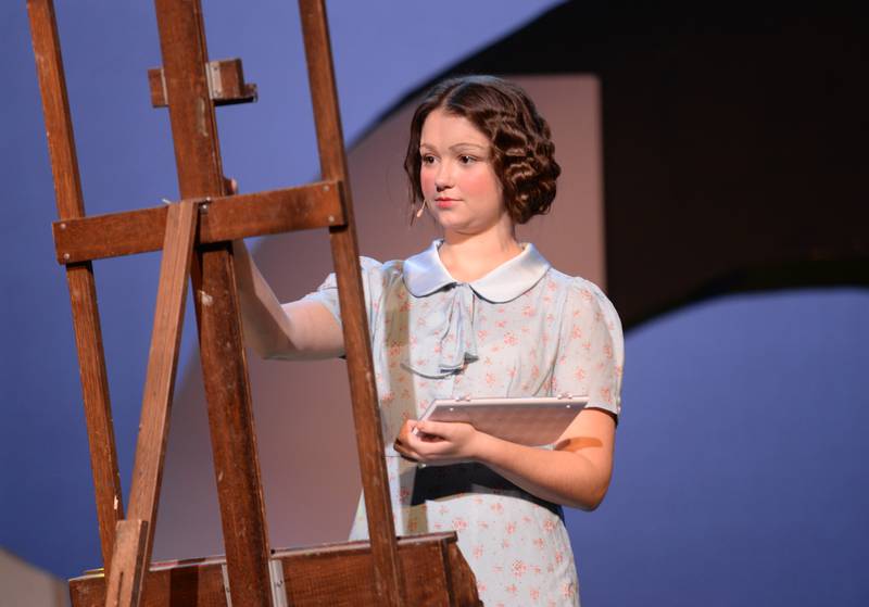 Lyons Township's Abby Grech plays Grace Fryer  during the rehearsal of Radium Girls Sunday, Oct. 27, 2024.