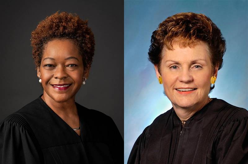 4th District Appellate Justice Lisa Holder White, left, has been appointed to succeed Justice Rita Garman, right, making her the first Black woman to serve on the state’s high court.