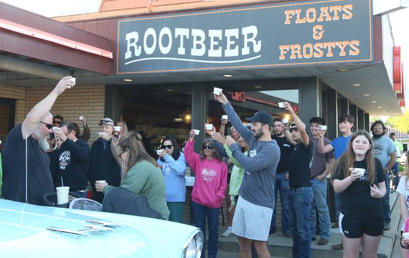 Hundreds gathered for a tribute to Ron Moore, former longtime owner of the Root Beer Stand on Saturday, April 25, 2026 in Oglesby. Moore passed away on Wednesday. A root beer toast and moment of silent was held for Moore during the event. The restaurant also held their first Kick off Cruise in of the season. Donations from the cruise helped fund the Kids Hot Rod Camp held June 15-19 at "The Rock" Walnut Community Bible Church in Walnut. The camp is open to kids ages 12-17.
