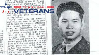 WWII hero Lew Y. June was from Morris, and the search is still on for any descendents