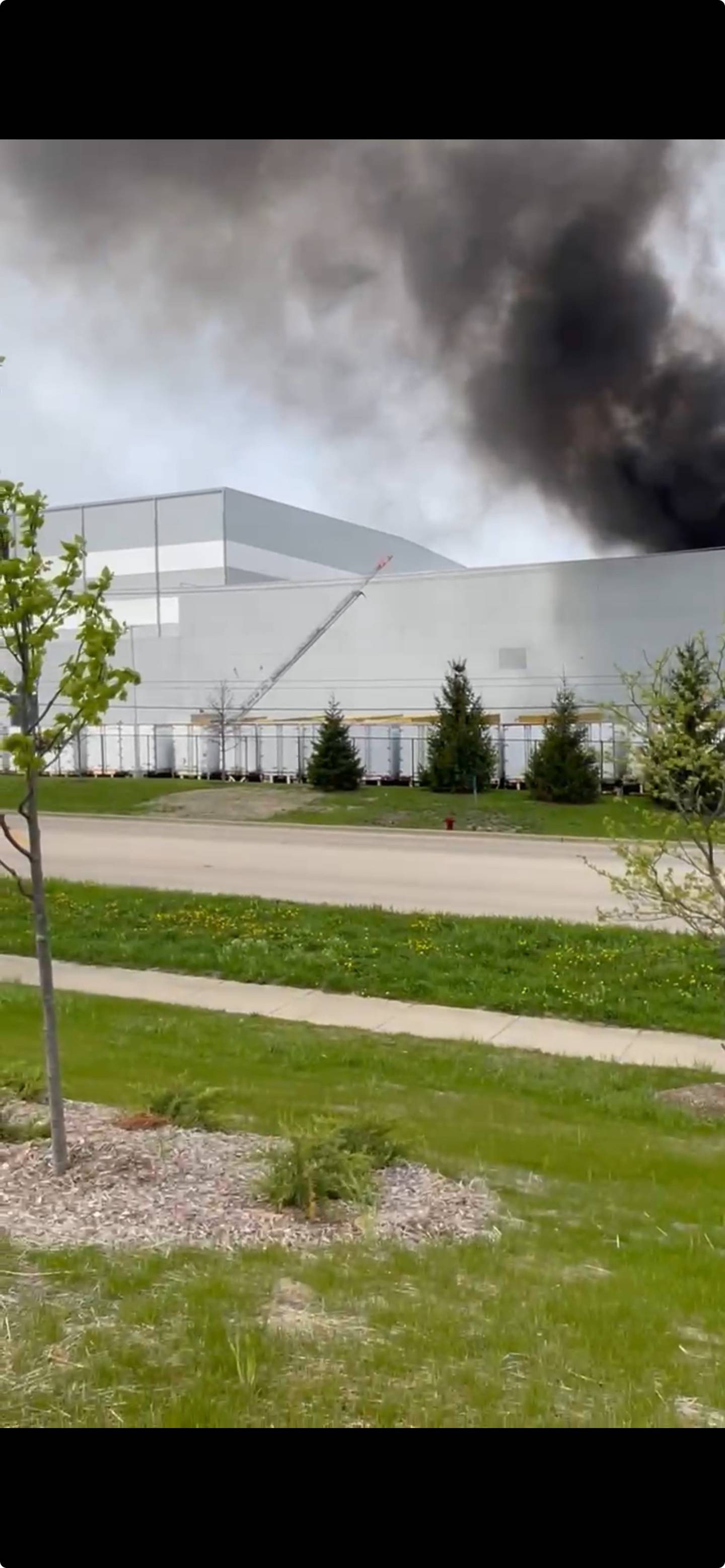 A fire broke out at the Ikea warehouse off Emerald Drive in Joliet on Tuesday, April 29, 2025.