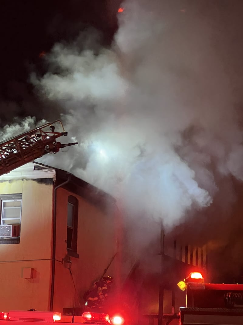 Joliet firefighters work to extinguish a fire at 105 McDonough Street on Nov. 30.