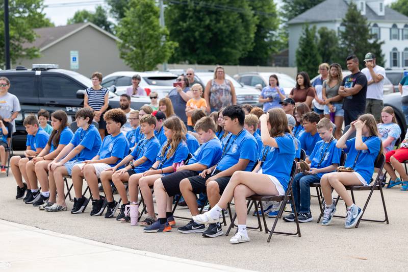 Graduates of the Juvenile Police Academy attend graduation ceremony on Friday, July 25, 2025 at the Peru Police Department in Peru.