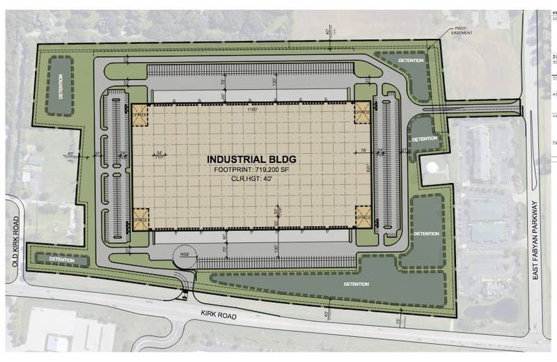 An industrial developer is seeking to annex nearly 60 acres at the northeast corner of Kirk Road and Fabyan Parkway, and build a warehouse and distribution center to be called Venture Park Geneva.