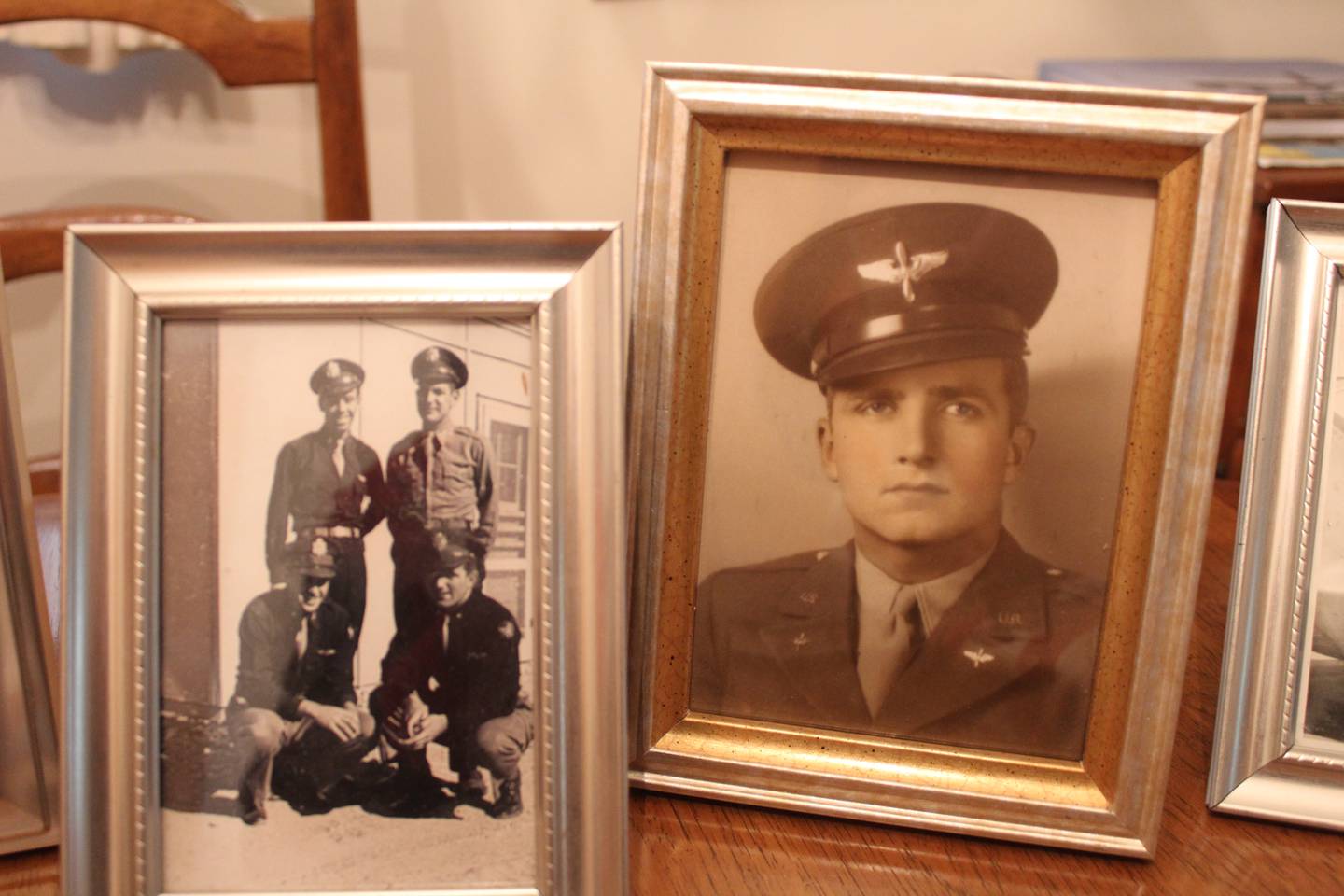 Photos of Ed "Bud" Berthold in his Fox River Grove home from when he served in the Army Air Force during World War II from 1943 to 1945.