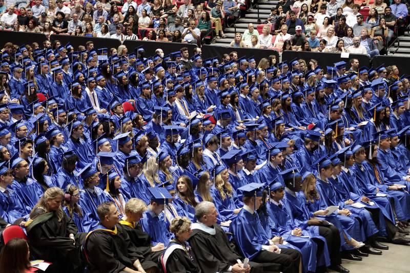Graduates during the Burlington Central High School graduation ceremony Thursday May 19, 2022 DeKalb.
