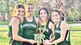 Emerald De La Torre, Bailey Engels, Kijah Lucas and Lily Bosnich set St. Bede 4x400 relay record