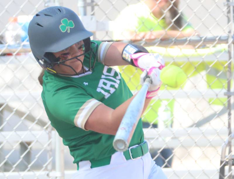 Seneca's Emma Mino smacks a home run on Monday, May 11, 2026 at June Gross Field in Ottawa.