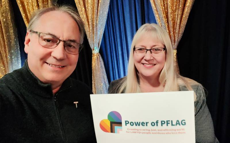 Kelly and Tammy Rundle of Fourth Wall Films were the guest speakers Sunday at the PFLAG Sauk Valley fundraiser..