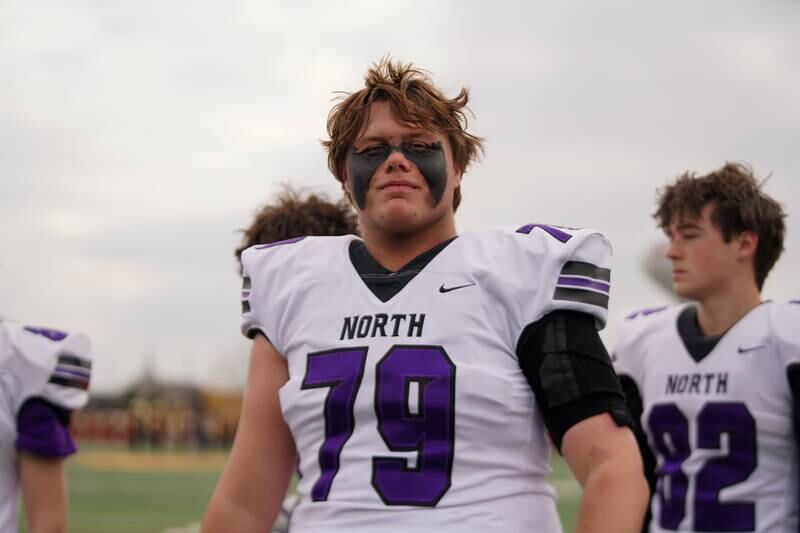 Downers Grove North's Anthony Bertacchi (79) during a class 7A quarterfinal playoff football game against Batavia at Batavia High School on Saturday, Nov. 16, 2024.