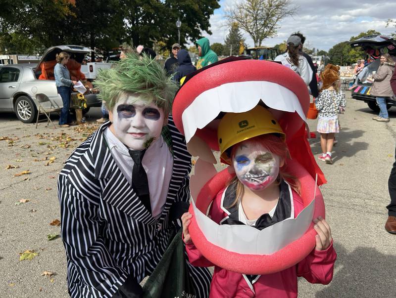Christopher and William Heilman, ages 9 and 5, of Oregon, came dressed as Bettlejuice characters to the Evangelical Free Church of Mt. Morris Trunk or Treat held in conjunction with the Fall Family Festival in the village's square on Sunday, Oct. 13, 2024.
