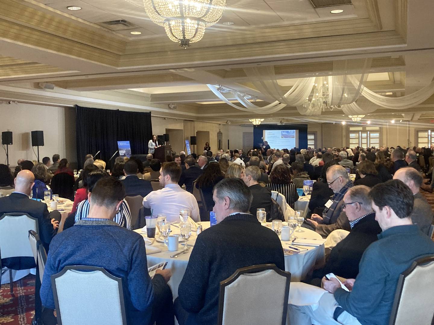 About 400 representatives from local businesses and government organizations registered to attend the Will County Center for Economic Development's annual report breakfast at the Bolingbrook Golf Club on Dec. 6, 2024.