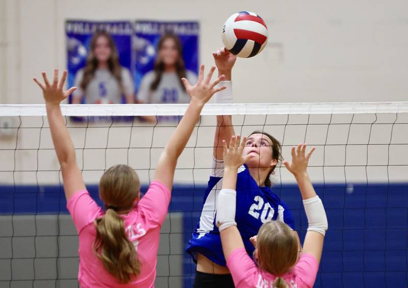 Princeton's Ellie Harp takes a shot against Hall Thursday night at Prouty Gym.