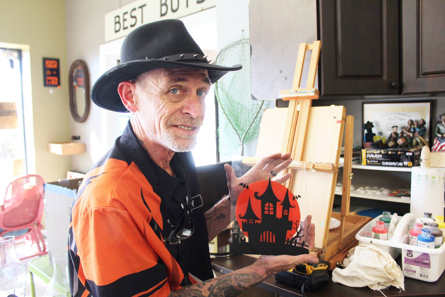 Painting has become a new passion for Kent Vock, owner of The Reclamation Station in Savanna. He brands his own creation as Stoney Creek Designs, named after his nickname "Stoney."