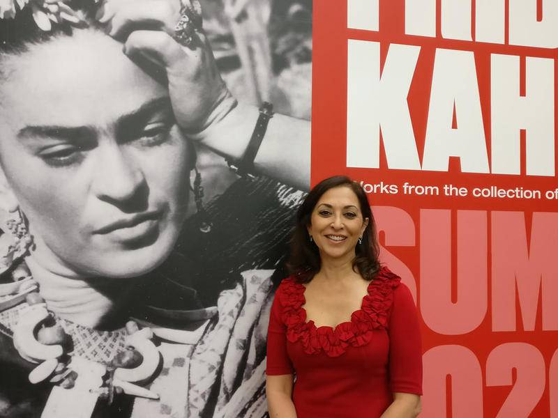 [Diana Martinez, director of the McAninch Arts Center at College of DuPage, is helping bring a world-class Frida Kahlo art exhibition to Glen Ellyn.]

GLEN ELLYN – In anticipation of a major exhibition of works by mid-20th century artist Frida Kahlo, a crowd filled the auditorium at the McAninch Arts Center in November to hear plans for a three-month show in 2020 expected to draw a wide audience to the College of DuPage campus in Glen Ellyn.

Events leading to the immersive exhibit, which officially opens in June 2020, will begin with a gala in spring 2019 designed to raise awareness and funding for the project. Curricula across multiple academic fields at the college will tie into the Mexican artist and her era. The exhibit will spark visual and performing arts offerings from music and dance to film. And a Frida Fest will be presented by the McAninch Arts Center on Sept. 14, 2019.