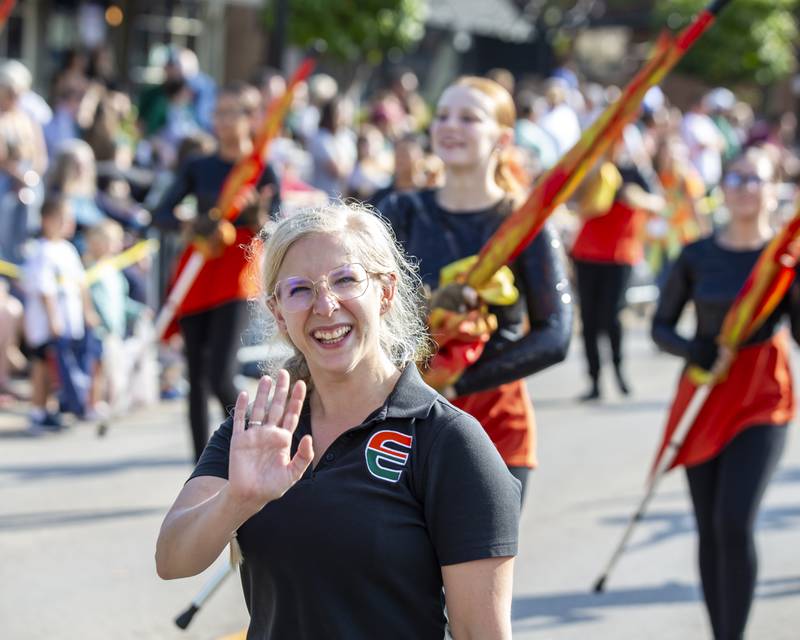 Plainfield East High School Marching band in the Plainfield Homecoming parade Saturday, Sept 20, 2025.