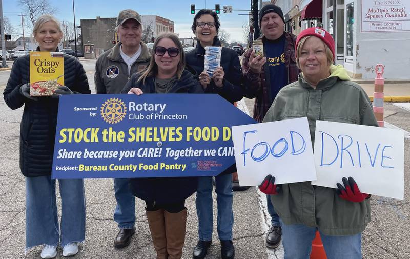 Rotary Club of Princeton members Lynn Olds (from left), Rex Lasson, Ashley Oliver, Laura Kann, Tom Kammerer, and Bonnie Anders. Not pictured are Rotary Club of Princeton members Cathy Foes and Lex Poppens.