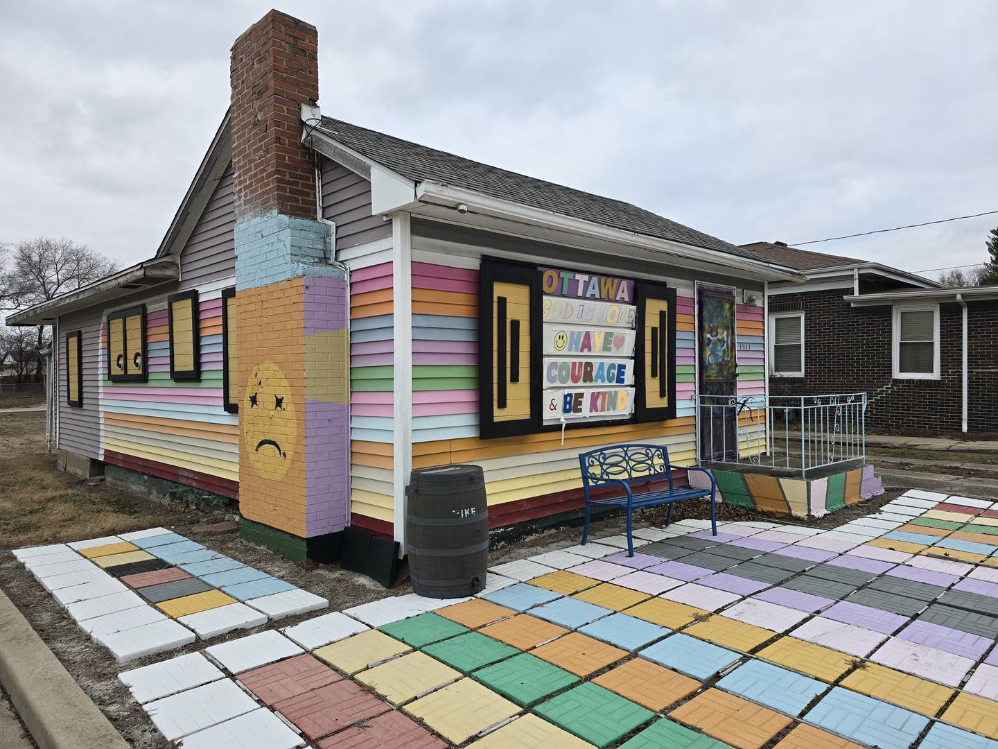 The rainbow-colored house at 1617 La Salle St. in Ottawa is listed for sale.