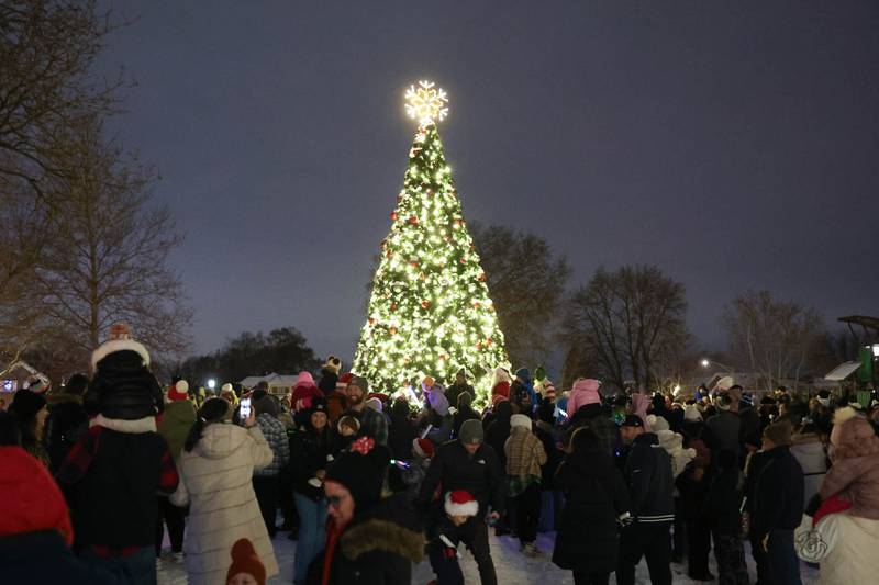 Hundreds of families attend the Plainfield’s holiday kickoff Grinchmas on the Green on Saturday, Dec. 5, 2025 in Plainfield.