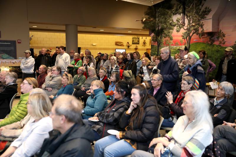 Friends and colleagues of Pam Otto, a naturalist and outreach ambassador at the St. Charles Park District, came out in droves for a retirement party in her honor on Tuesday, Dec. 17, 2024 at the Hickory Knolls Discovery Center in St. Charles.