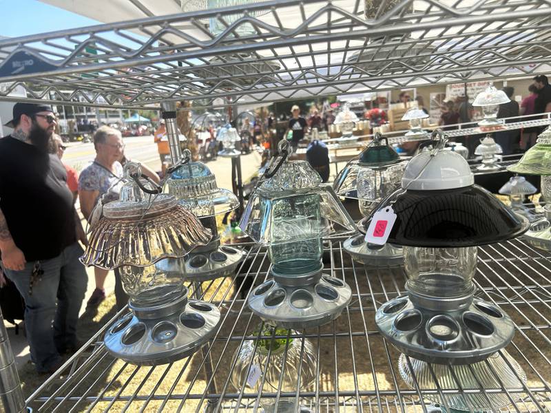 Homemade glass bird feeders were just some of the items for sale in the Market at Autumn on Parade Saturday, and Sunday, Oct. 4-5, 2025 in Oregon.