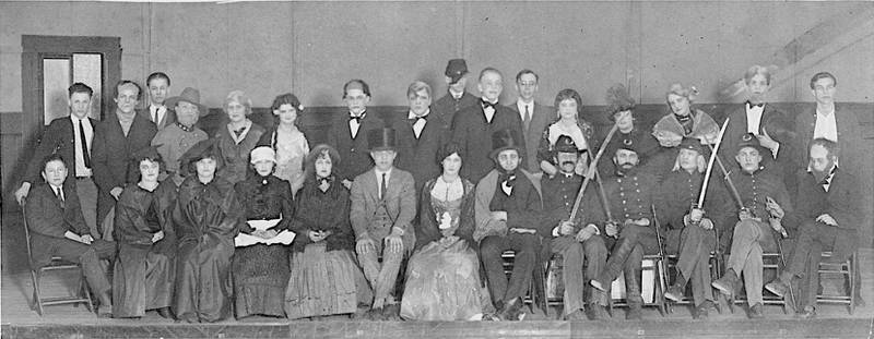 DeKalb Township High School cast of the play Abraham Lincoln presented March 3, 1924, at DeKalb Township High School.