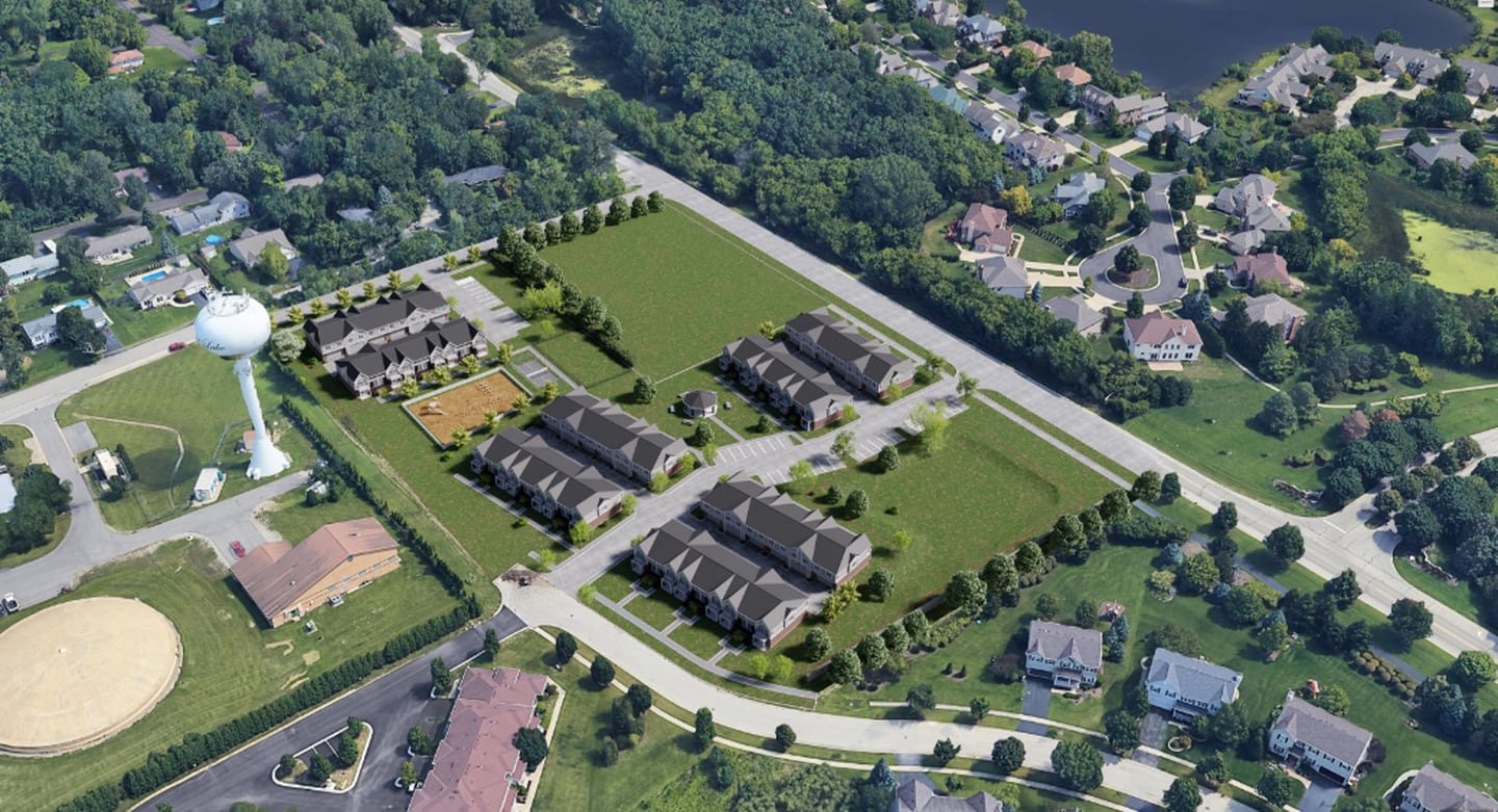 Developers look to build 48 owner-occupied townhomes southwest of the intersection of Bard Road and Huntley Road.