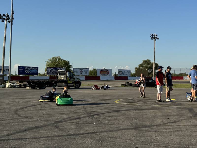 The 210 rounds the corner as the number 3 car begins to lose control a bit on Thursday, July 3, 2025.
