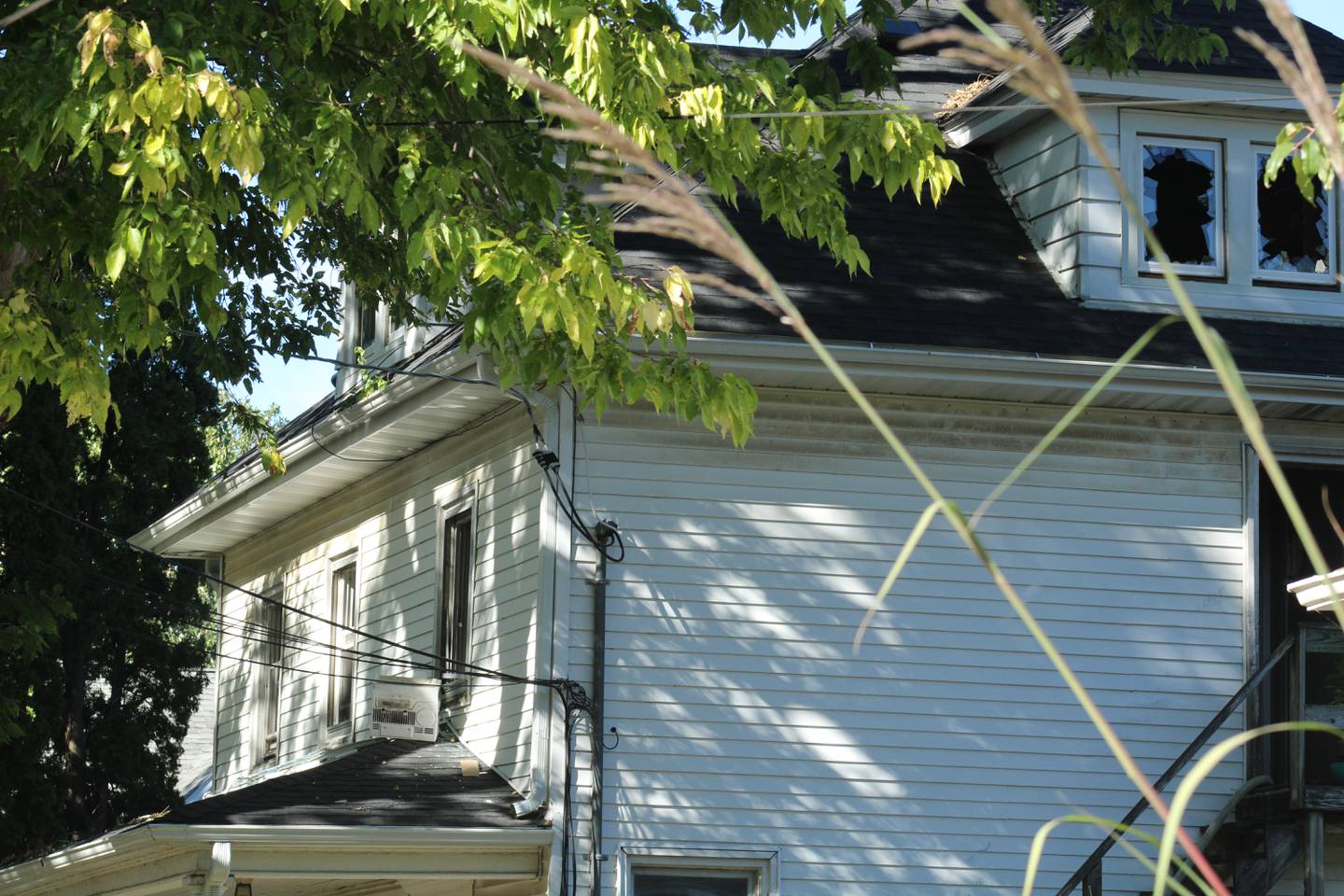 A view of the upstairs apartments at 410 Madison Ave. in Dixon. Firefighters responded to a call there Thursday.