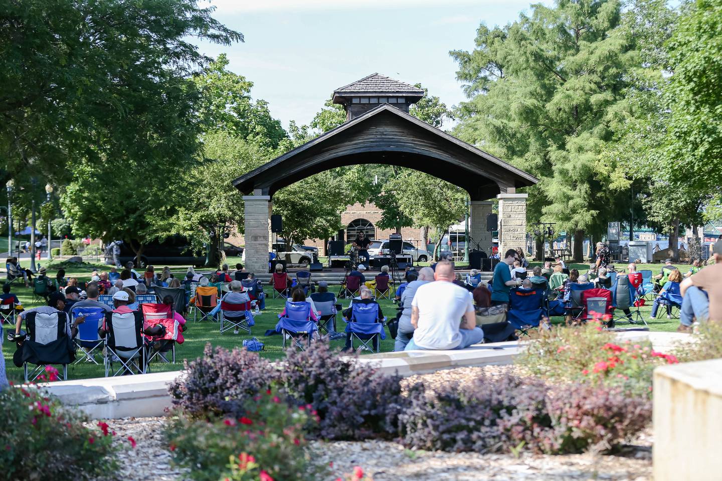 The crowd enjoys the performances at the Joliet Blues Festival at Bicentennial Park. Aug 13, 2022.