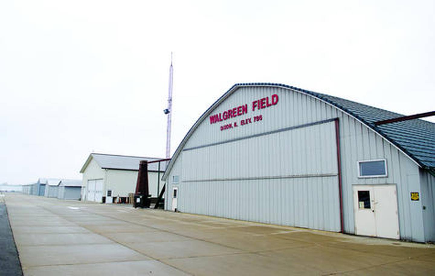 A view of the hangars at Dixon Municipal Airport's Charles R. Walgreen Field. According to an Illinois Department of Transportation study, the airport brings about $5.5 million a year to the local economy, and provides about 60 jobs.