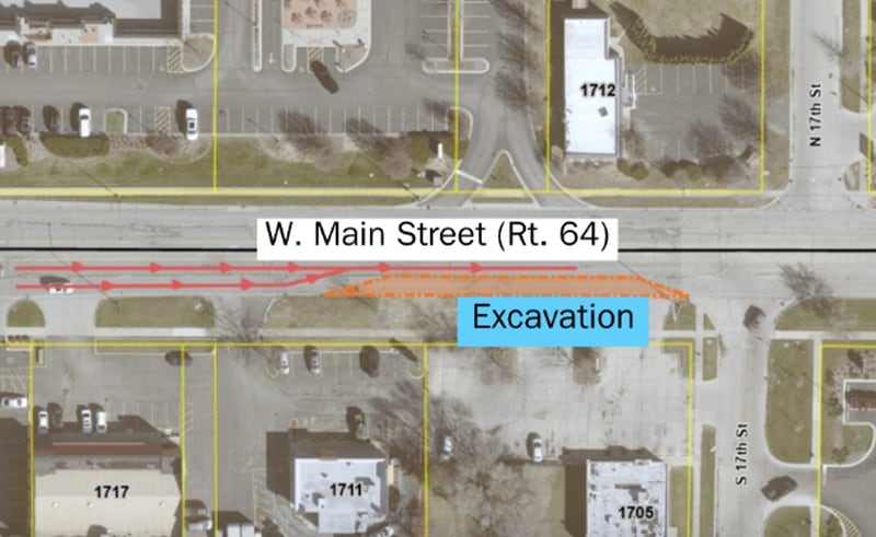 The city of St. Charles is repairing a water main break occurring on the morning of Jan. 16, 2025.