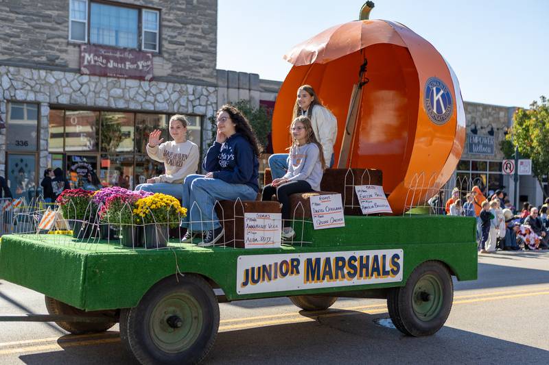 Junior Marshalls of the  Sycamore Pumpkin Festival parade  on Sunday Oct. 26,2025 in Sycamore.