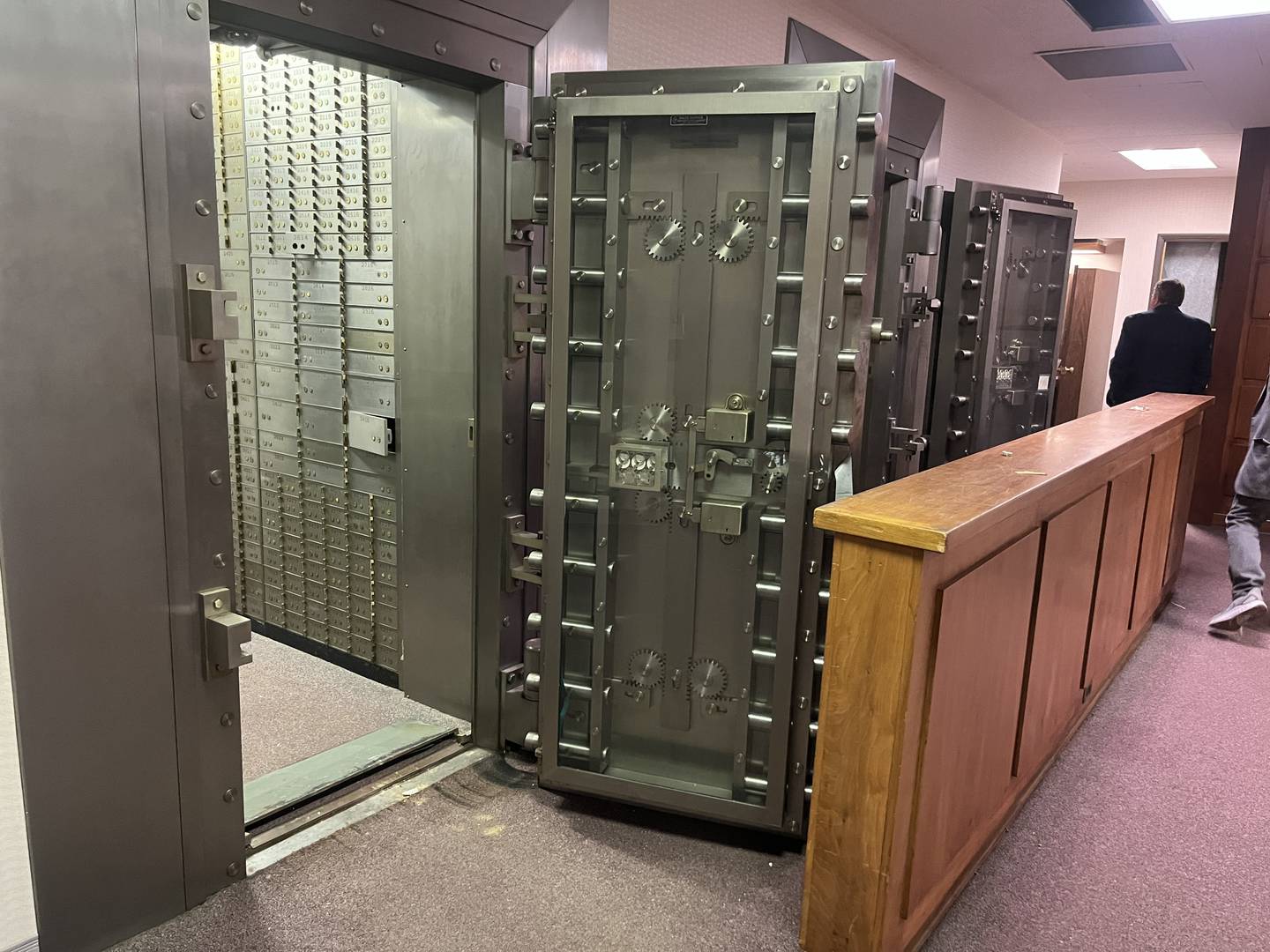 The vaults inside the vacant Algonquin State Bank. Officials say they will likely remain if a developer chooses to renovate the existing building.